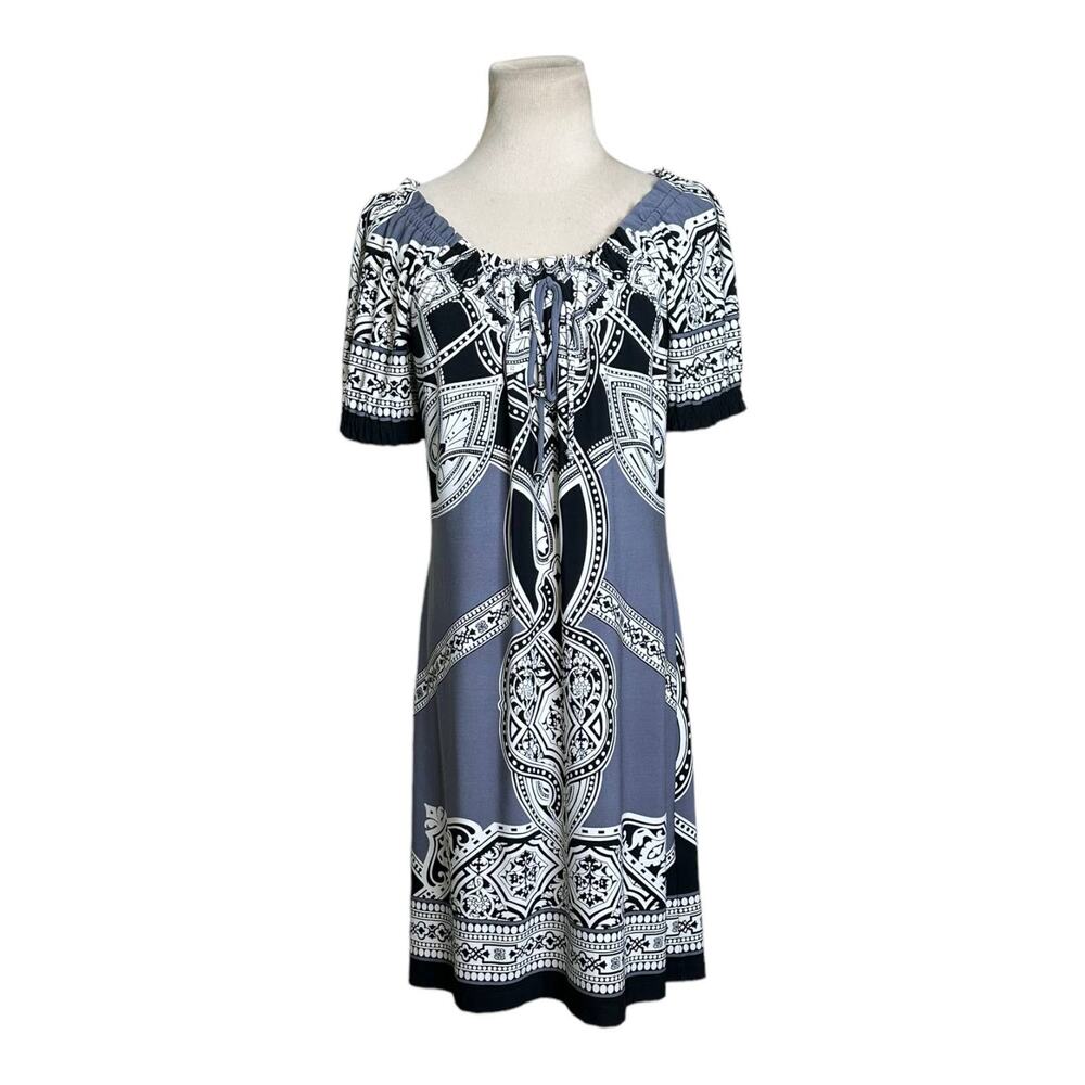 Intermission blue print short sleeves mini dress size 4